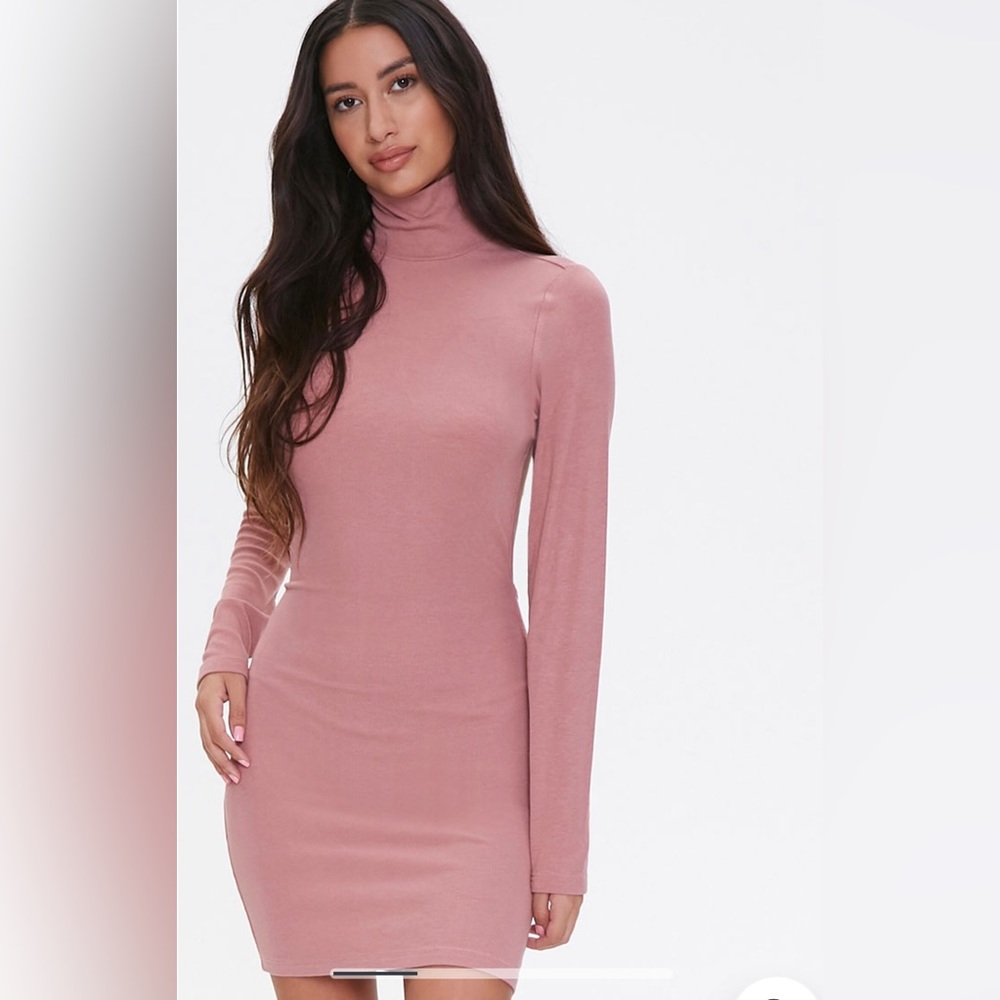 Open-back Turtleneck Dress